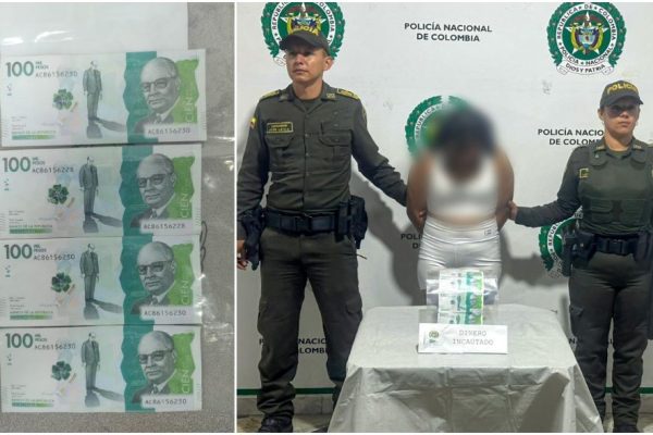 Mujer fue capturada: Policía fue alertada tras ella ir a local de pollo e intentar comprar con billete falso de $100.000